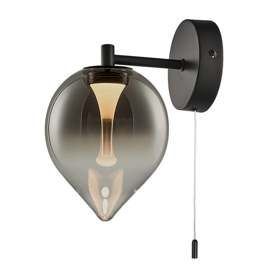 Vetro Wall Light- Black/ Amber Finishes