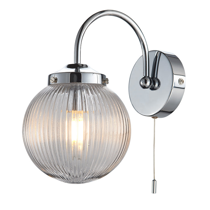 Aura Bathroom Wall Light IP44- Antique Brass/ Polished Chrome
