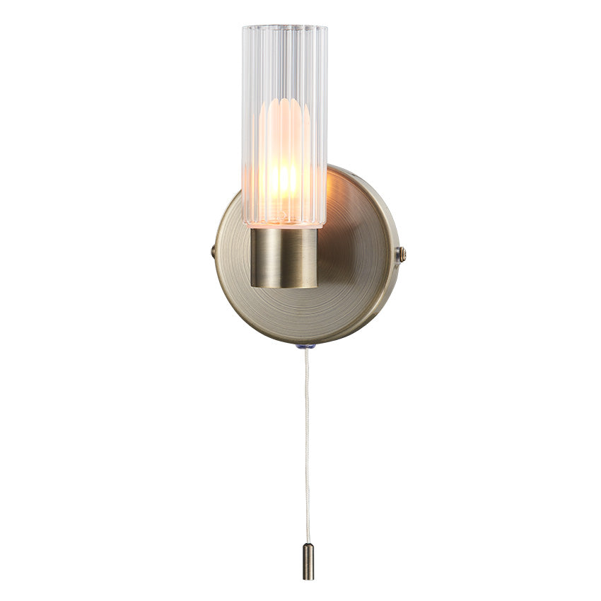 Olivia Ribbed Wall Light- Antique Brass & Polished Chrome Finishes