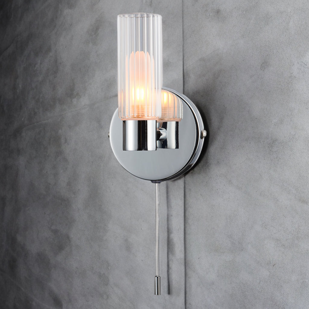 Olivia Ribbed Wall Light- Antique Brass & Polished Chrome Finishes