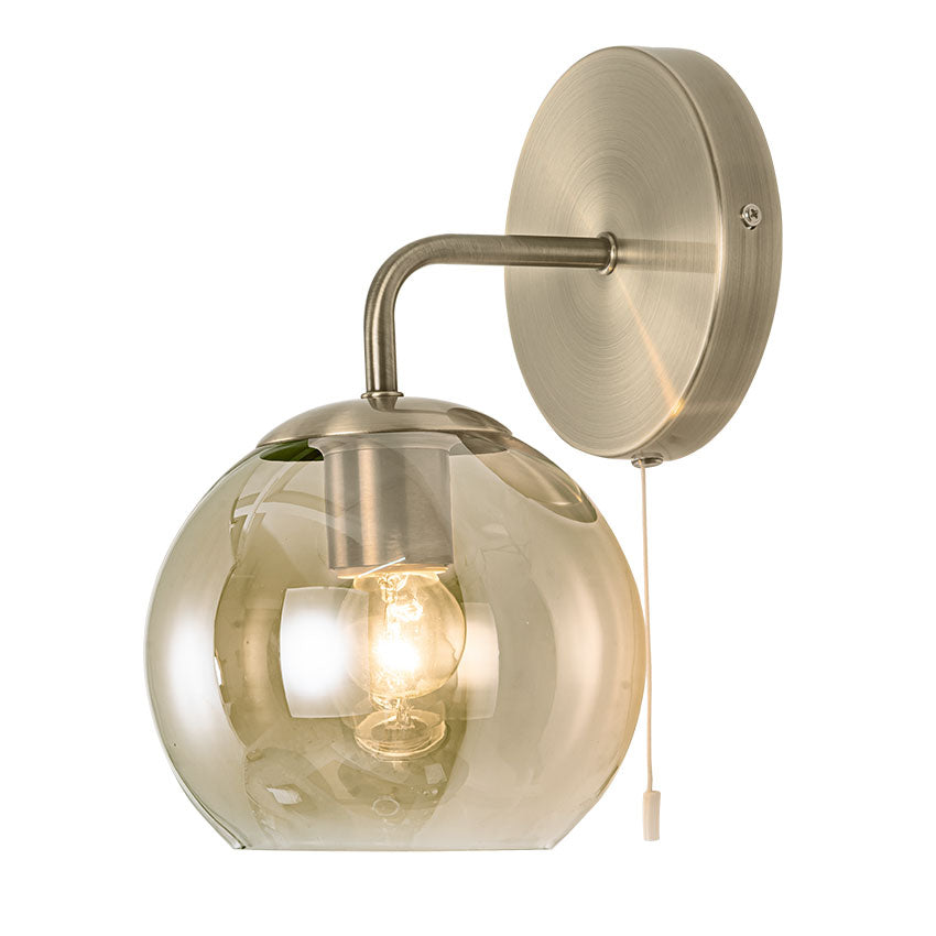 Sula 1Lt Wall Light - Polished Nickel / Antique Brass