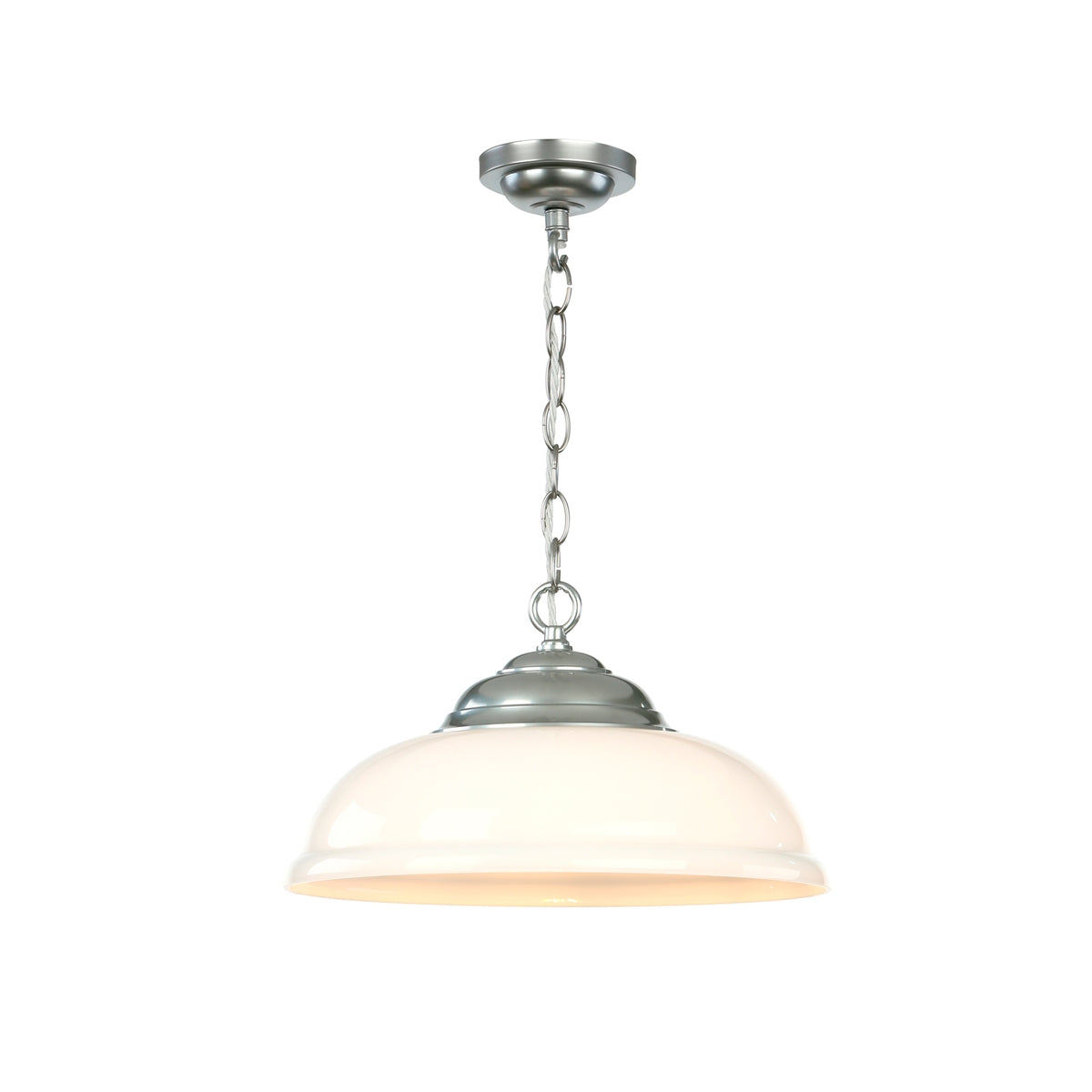 Webster 1 Light Pendant Clear/white/smoked Glass with Antique Brass/chrome