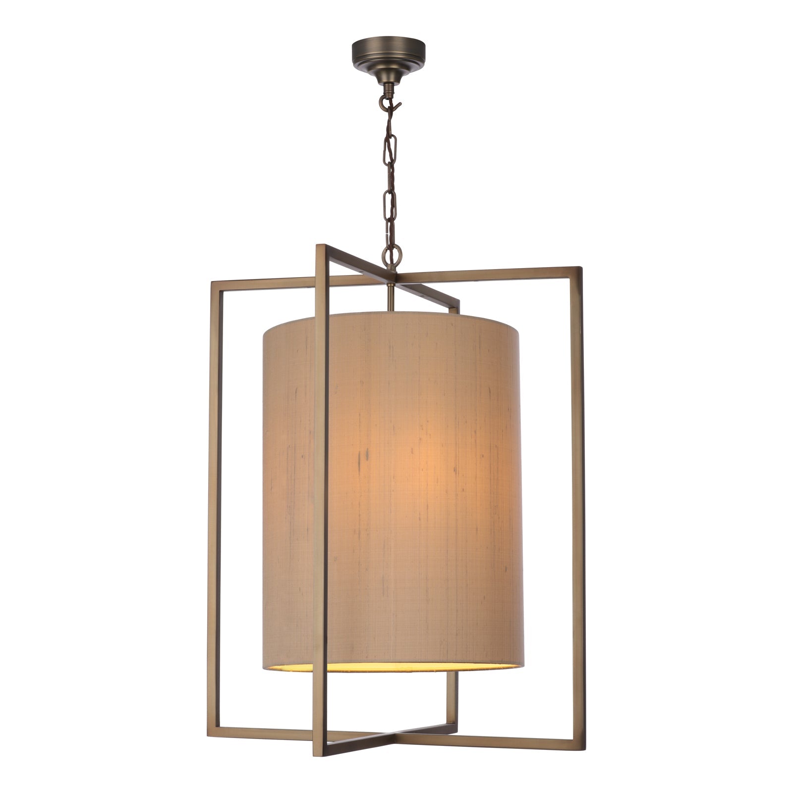 Windsor 3 Light Pendant In Antique Silver/Antique Brass With Bespoke Shade E14