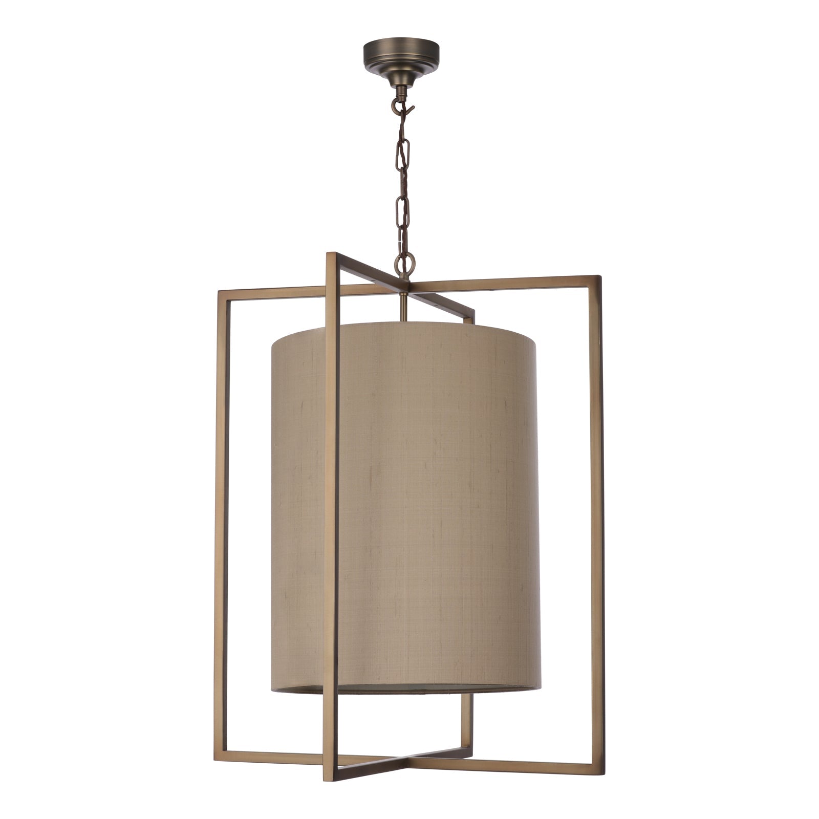 Windsor 3 Light Pendant In Antique Silver/Antique Brass With Bespoke Shade E14
