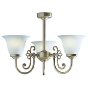 Dar Woodstock 3 Light Antique Complete with Glass - Cusack Lighting