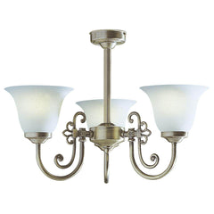 Dar Woodstock 3 Light Antique Complete with Glass - Cusack Lighting