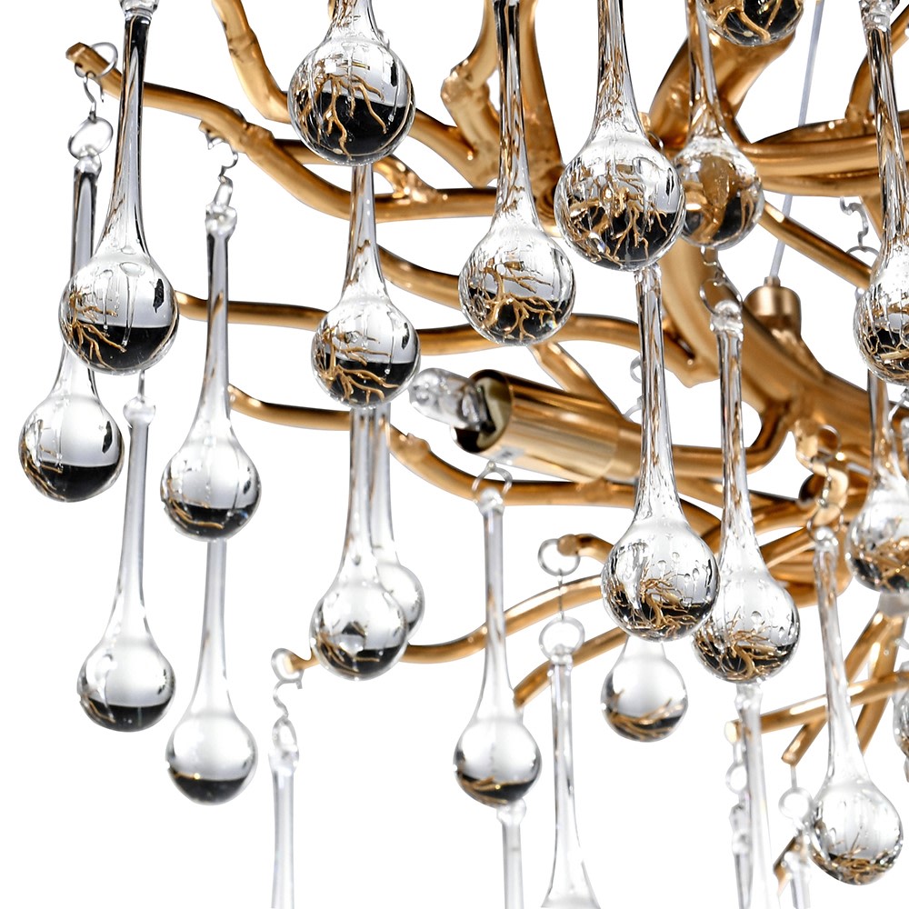 Ariana 10Lt Gold Droplet Chandelier
