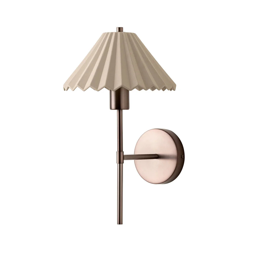 Wycombe Umbrella Pleated Wall Light - Brass/ Natural Finishes