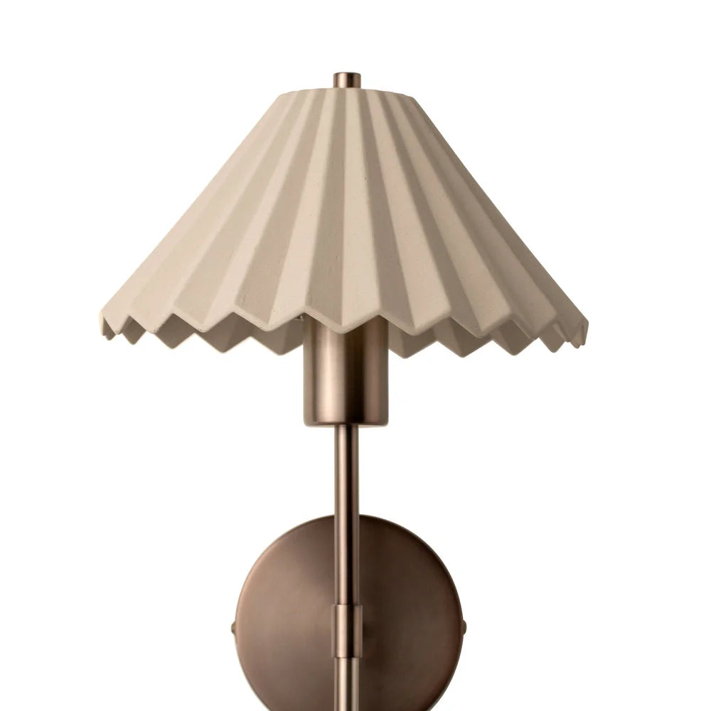 Wycombe Umbrella Pleated Wall Light - Brass/ Natural Finishes
