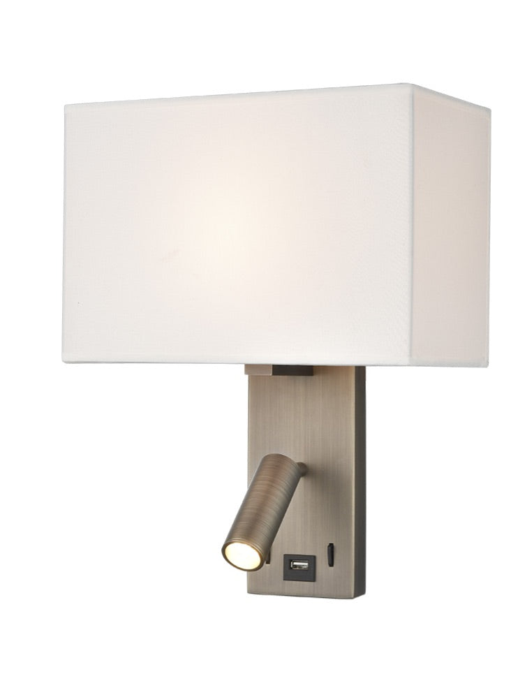 Kappa Reading Wall bracket with USB/LED E27 
Bronze