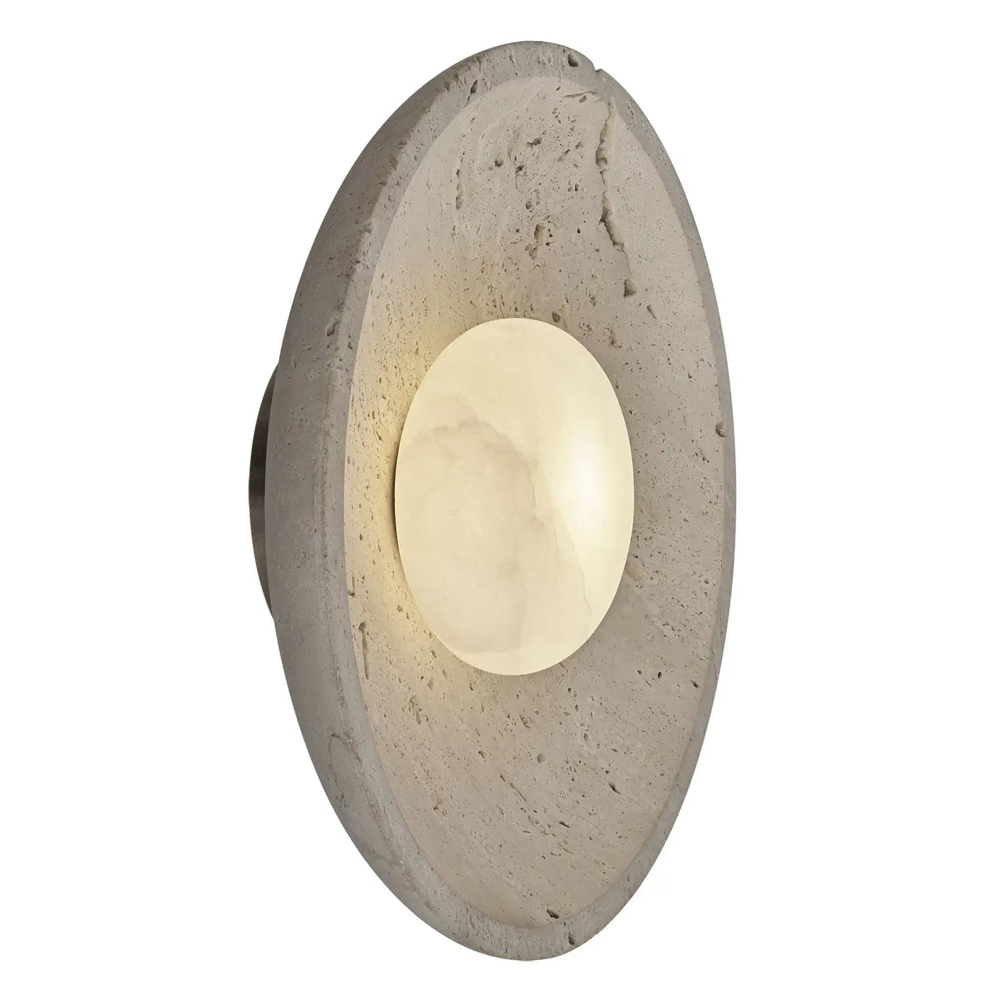 Travertine & Alabaster Diffuser Wall Light - 10 inch - Natural