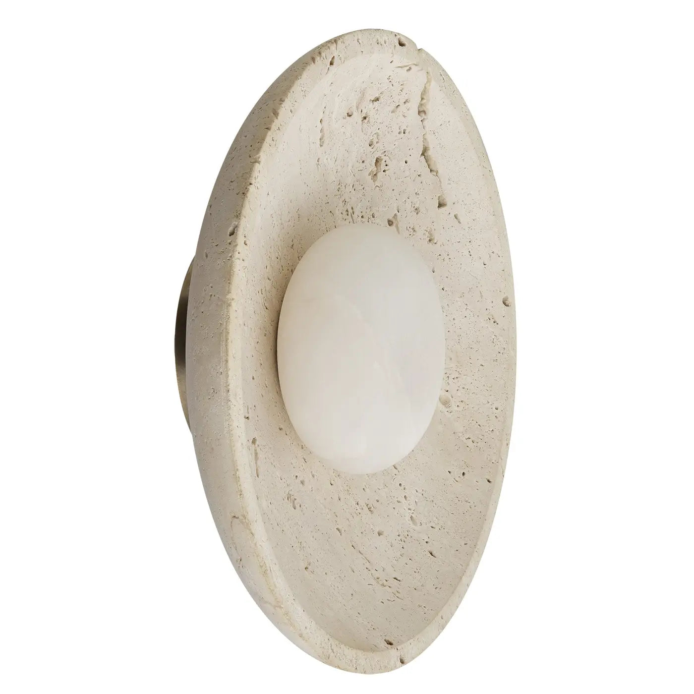 Travertine & Alabaster Diffuser Wall Light - 10 inch - Natural