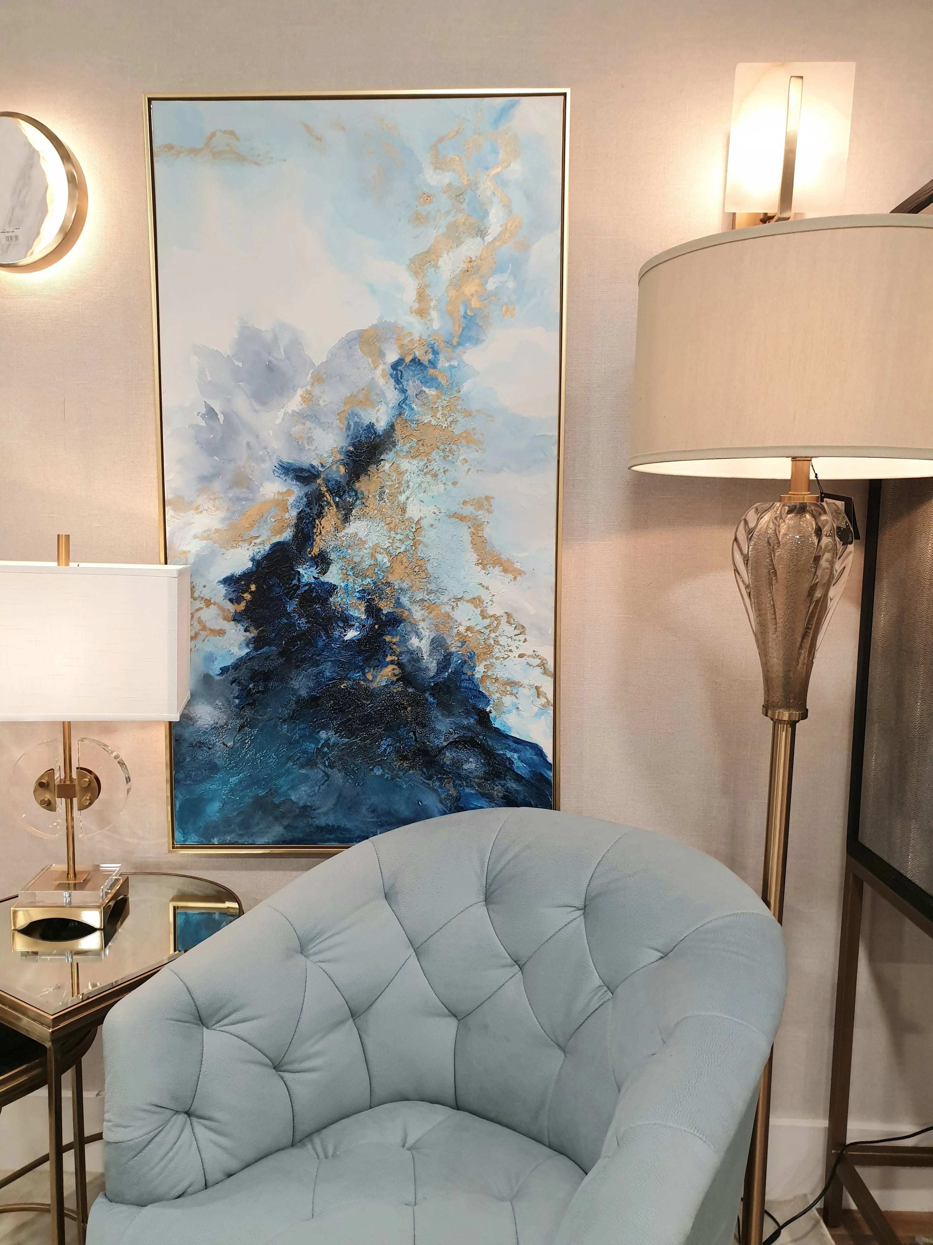 Reflectio Wall Art - Blue & Gold Finish