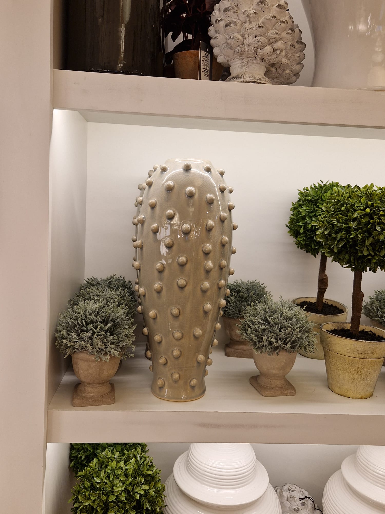 Taupe Wash Ceramic Bobble Vase