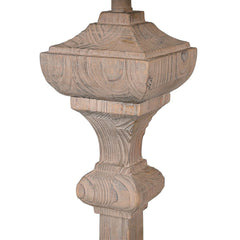 Prism Slim Wooden Carved Floor Lamp with Linen Shade E27