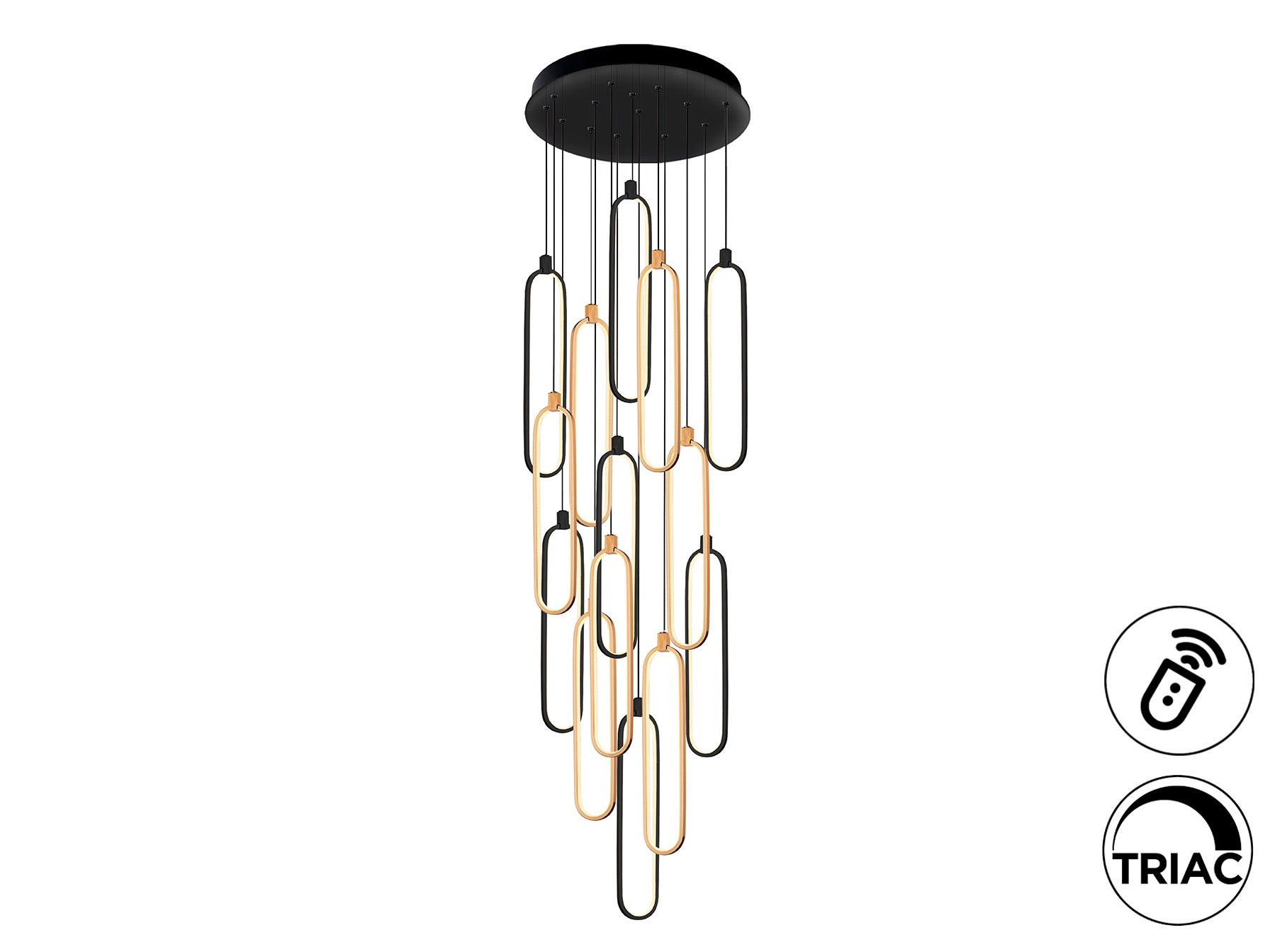Colette 14Lt Ceiling Light Dimmable- Rose Gold & Black & Rose Gold Finishes