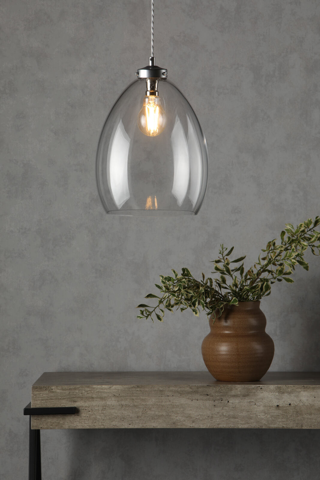 Yeovil 1 light pendant Aged Silver
