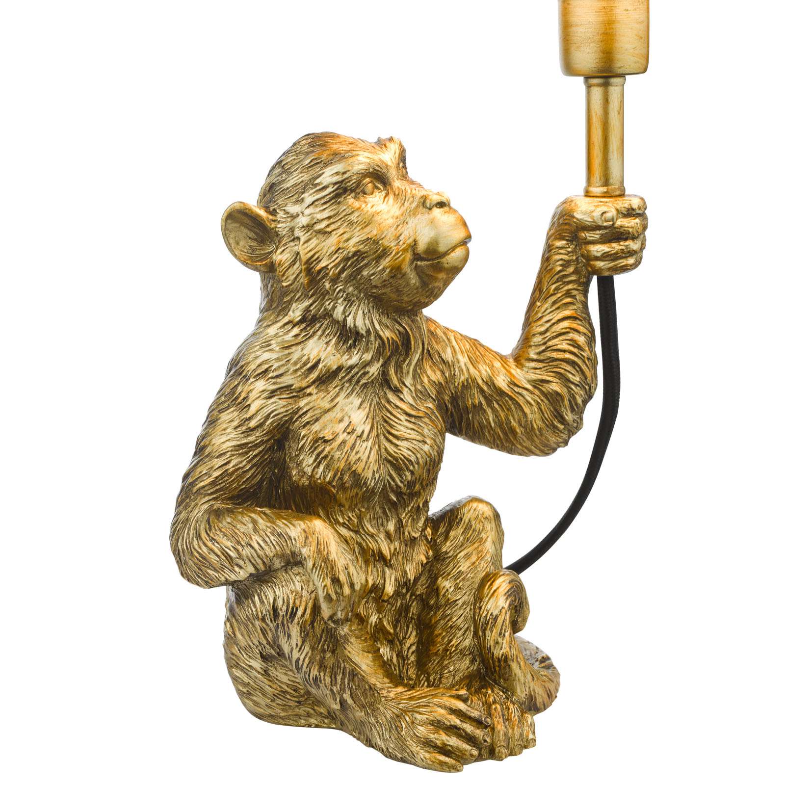 Zira Monkey Table Lamp Gold With Shade E14