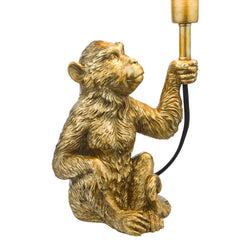 Zira Monkey Table Lamp Gold With Shade E14