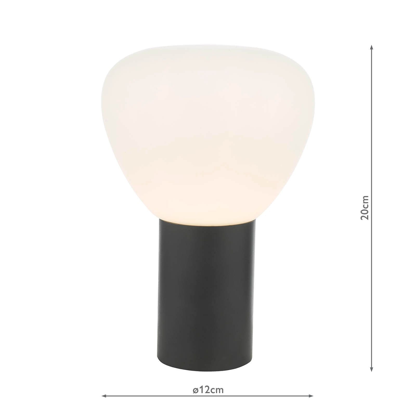 Zorah Touch Table Lamp Opal Glass and Matt Black