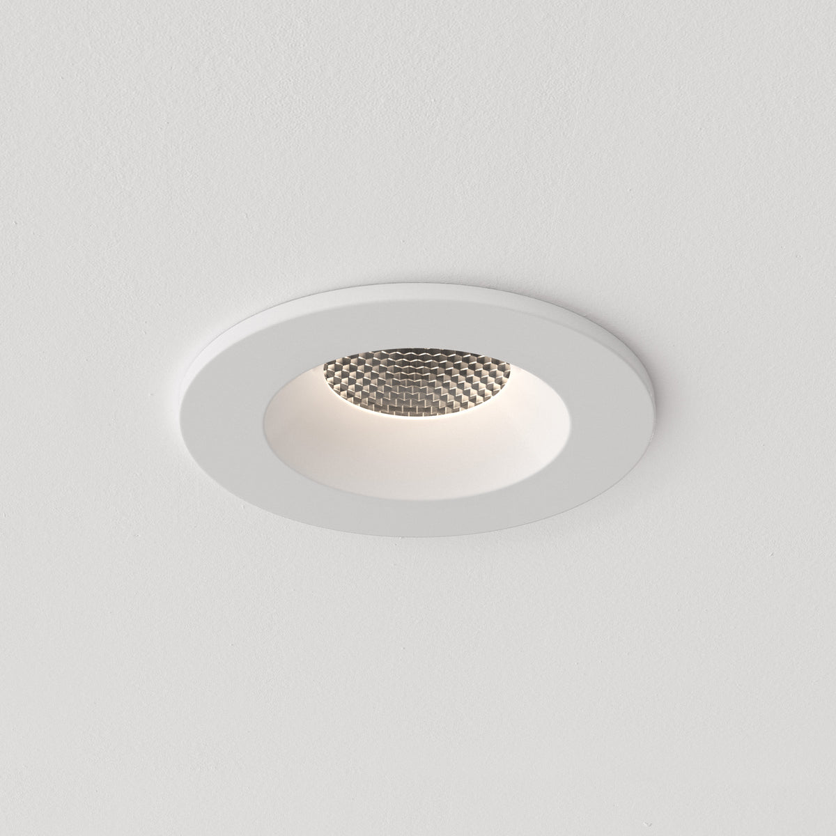 Kos Recessed Outdoor Ceiling Light in Matt White/Textured Black GU10 IP65