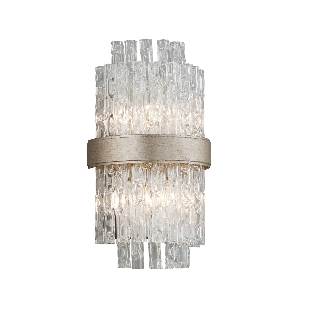 Chime 2Lt Wall Sconce - Silver Leaf