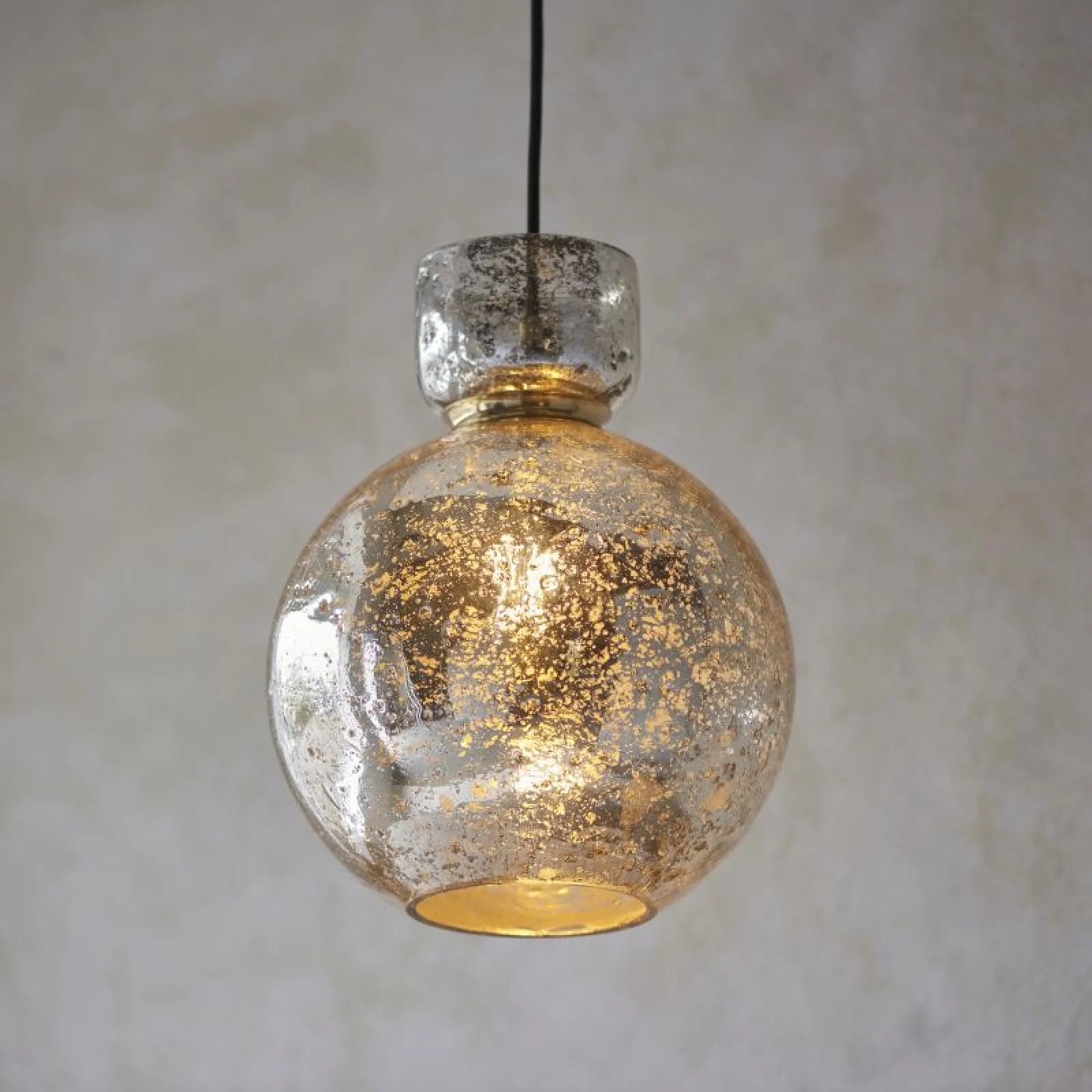 Richter Brass Pendant with Clear Bubble & Mercury Glass Finishes