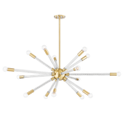 Pippin 15Lt Chandelier- Aged Brass/ Polished Nickel