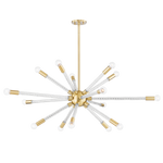 Pippin 15Lt Chandelier- Aged Brass/ Polished Nickel