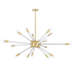 Pippin 15Lt Chandelier- Aged Brass/ Polished Nickel