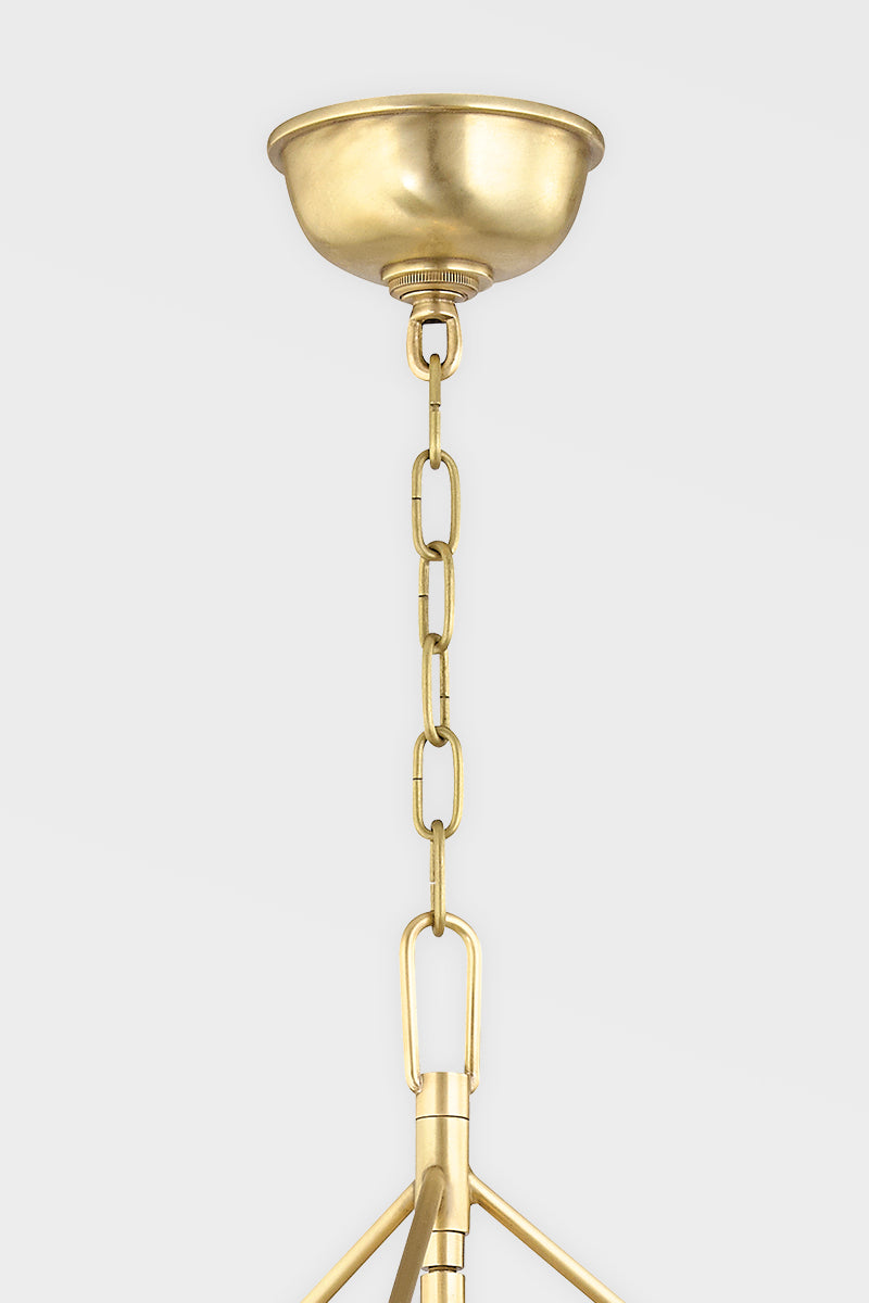 Roundout 9Lt Pendant - Polished Nickel/Aged Brass