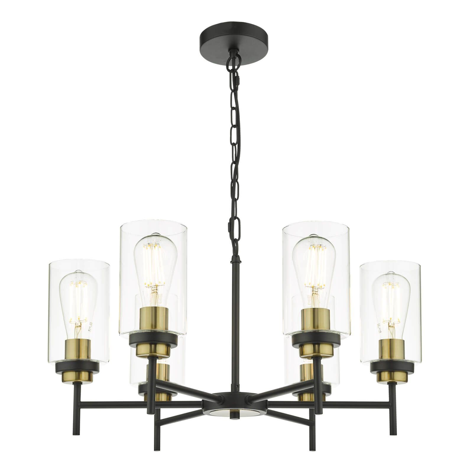 Dar Abel 6Lt Centre Ceiling Light - Satin Black Finish, IP20