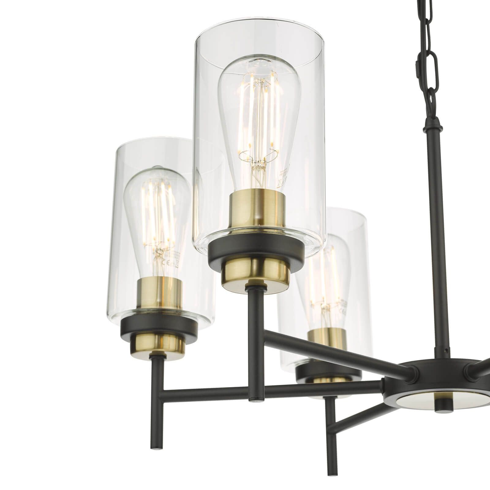 Dar Abel 6Lt Centre Ceiling Light - Satin Black Finish, IP20