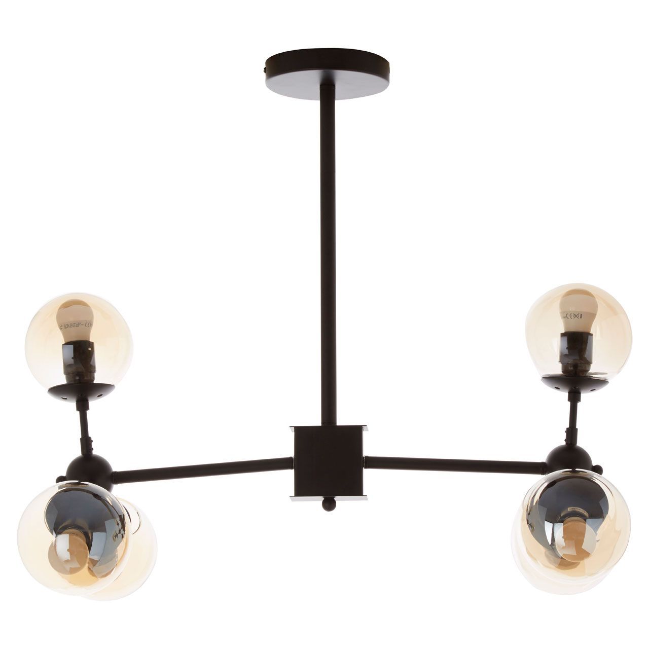 Abira 6Lt Linear Pendant Light Black