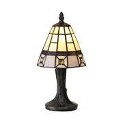 Aboina Tiffany Table Lamp, 1 x E14, Cream/Grey/Clear Crystal Shade