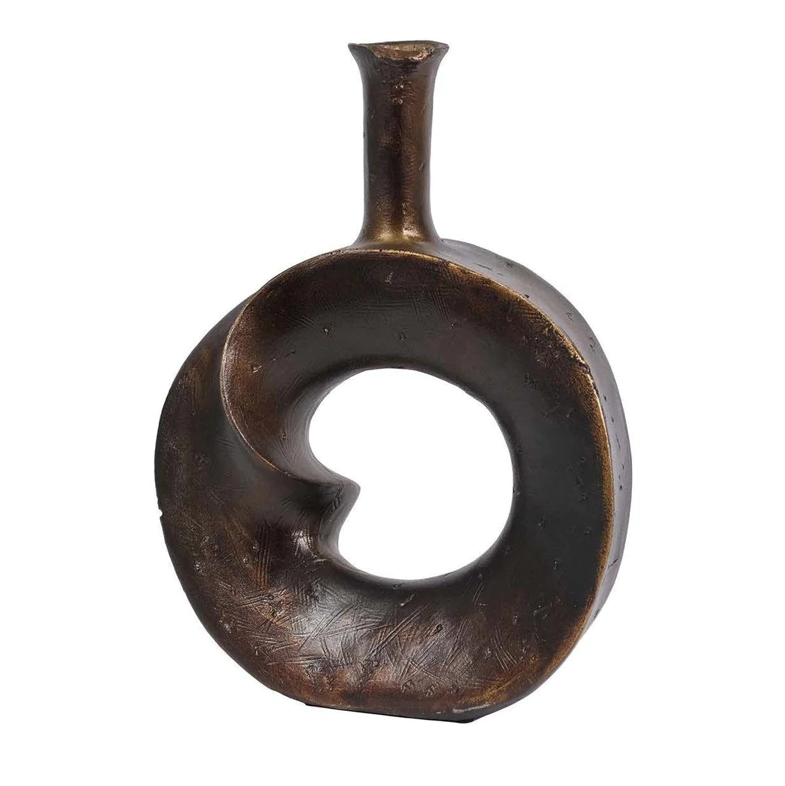 Abstract Small Vase - Dark Brown Finish