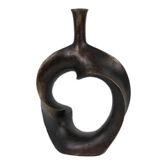 Abstract Large Vase - Dark Brown Finish