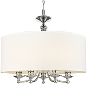 Abu Dhabi 5Lt Hanging Shade Ceiling Light - Chrome & White Finish