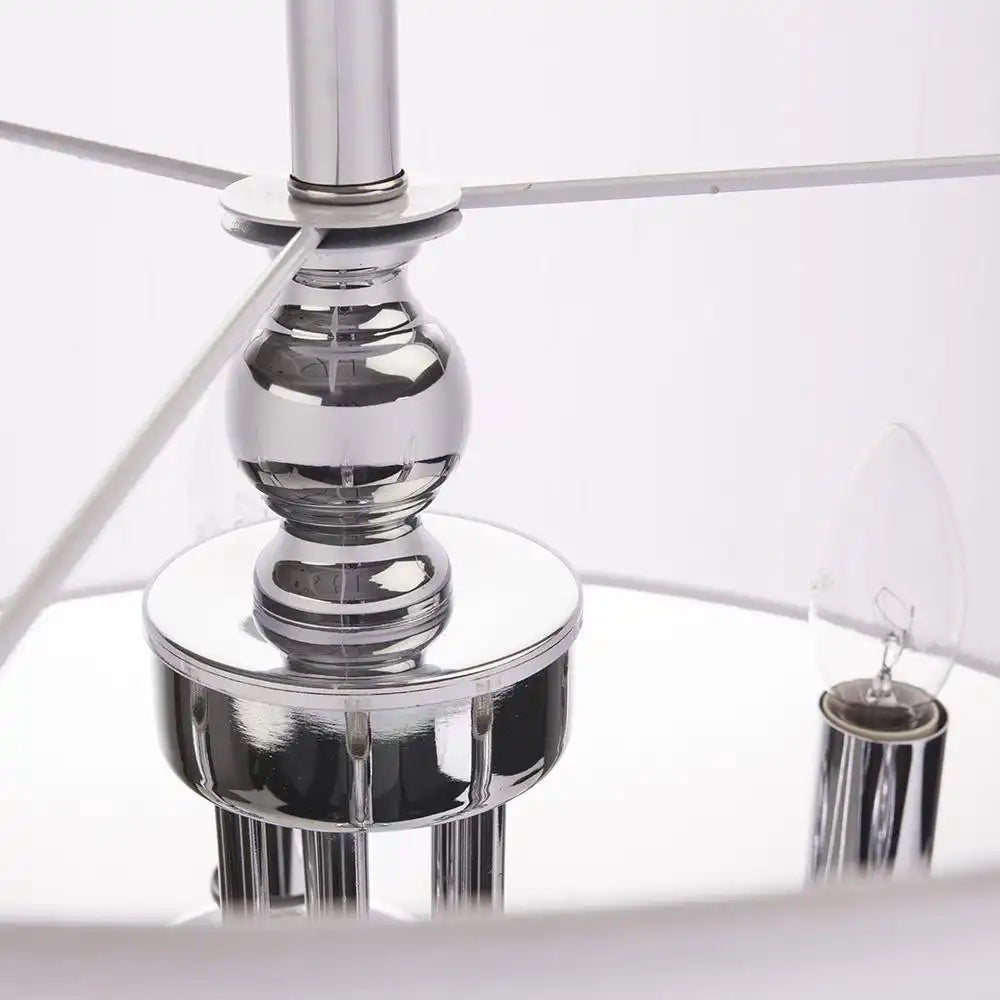 Abu Dhabi 5Lt Hanging Shade Ceiling Light - Chrome & White Finish