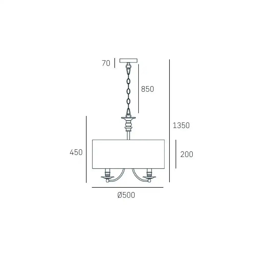 Abu Dhabi 5Lt Hanging Shade Ceiling Light - Chrome & White/Chrome & Black Finish