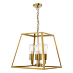 Dar Academy 4Lt Lantern Ceiling Light - Natural Brass IP20
