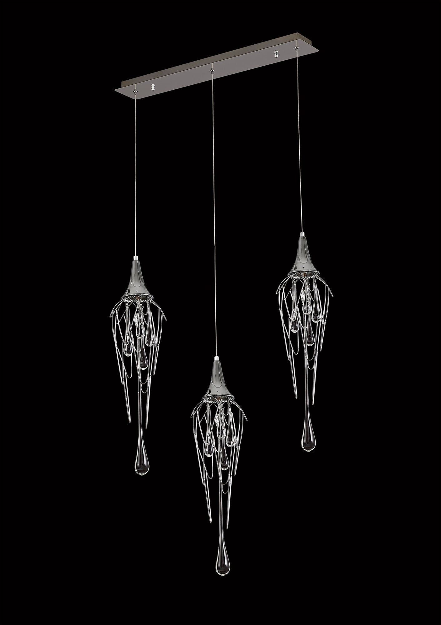 Accent Linear Pendant Bar, 3 x GU10, Polished Chrome
