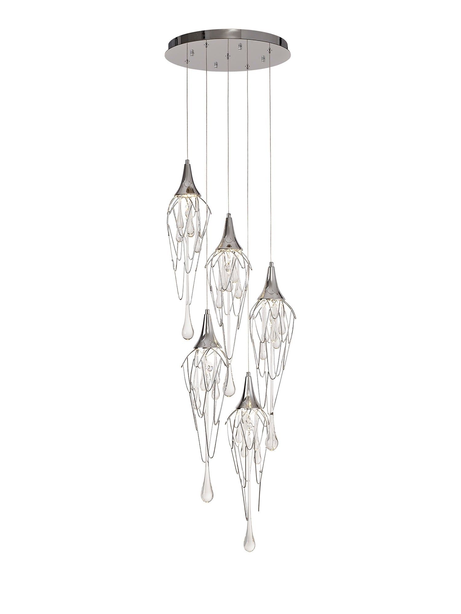 Accent Pendant Round, 3 x GU10, Polished Chrome Cluster