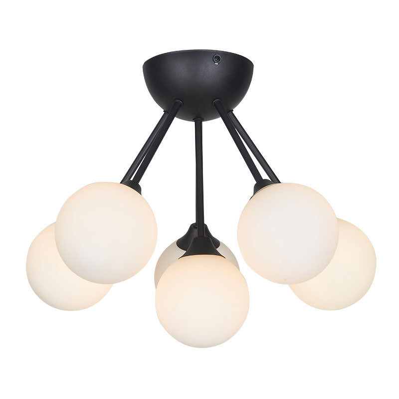 Acqua Globe 3/6Lt Bathroom Ceiling Light - Black Finish IP44