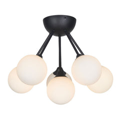 Acqua Globe 3/6Lt Bathroom Ceiling Light - Black Finish IP44