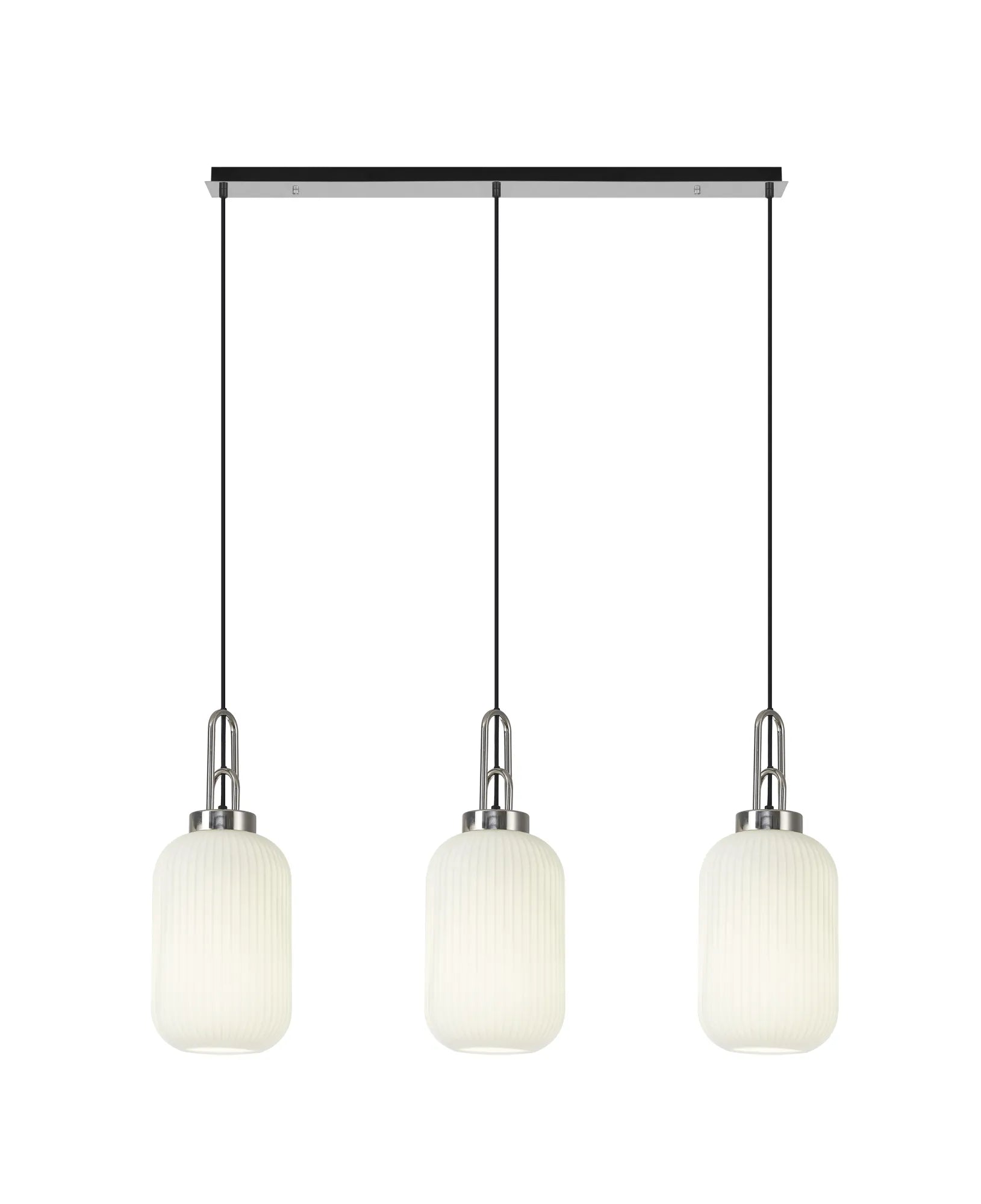 Cadiz 3Lt  Ribbed Linear Island Pendant - Various Colours