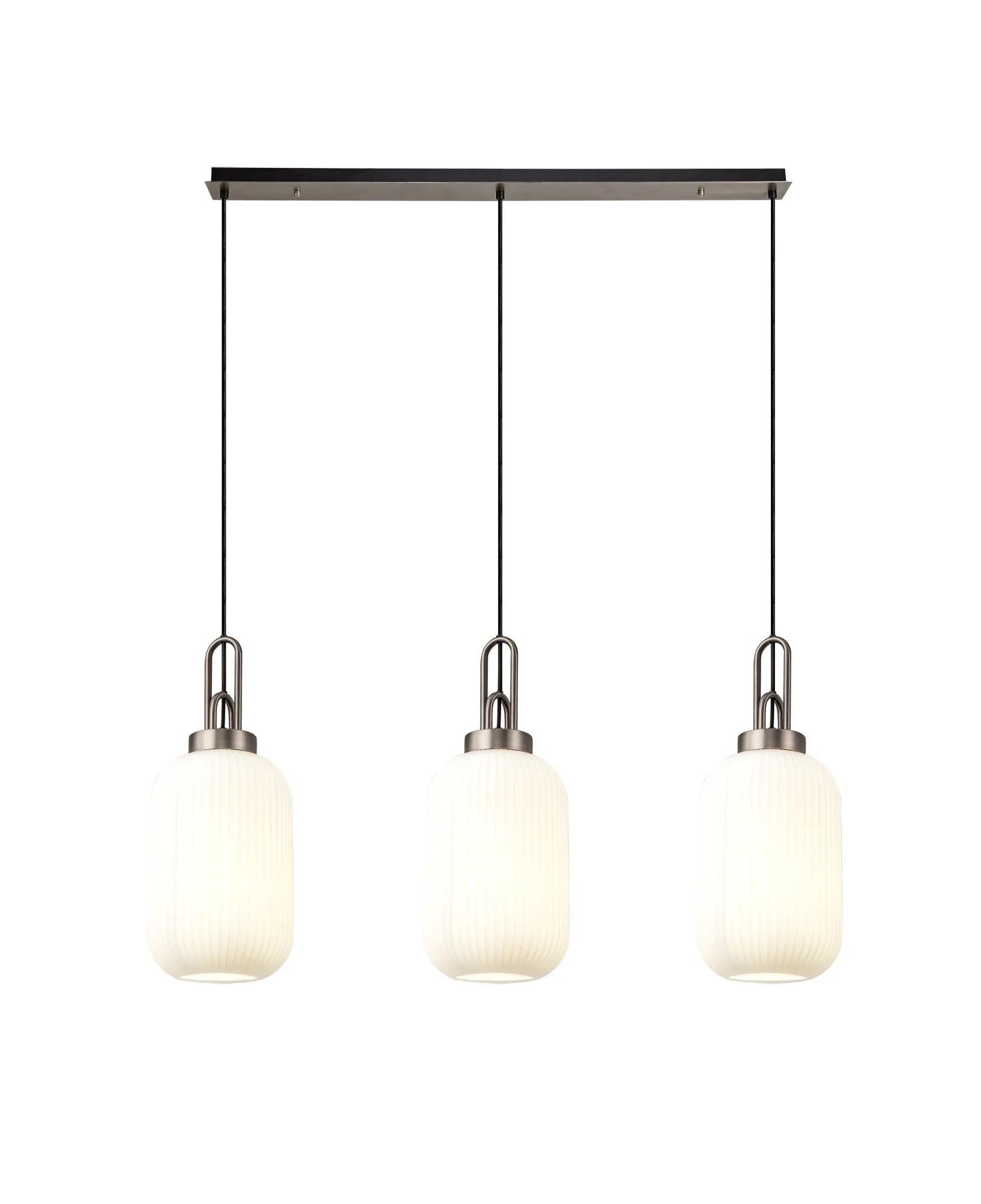 Cadiz 3Lt  Ribbed Linear Island Pendant - Various Colours