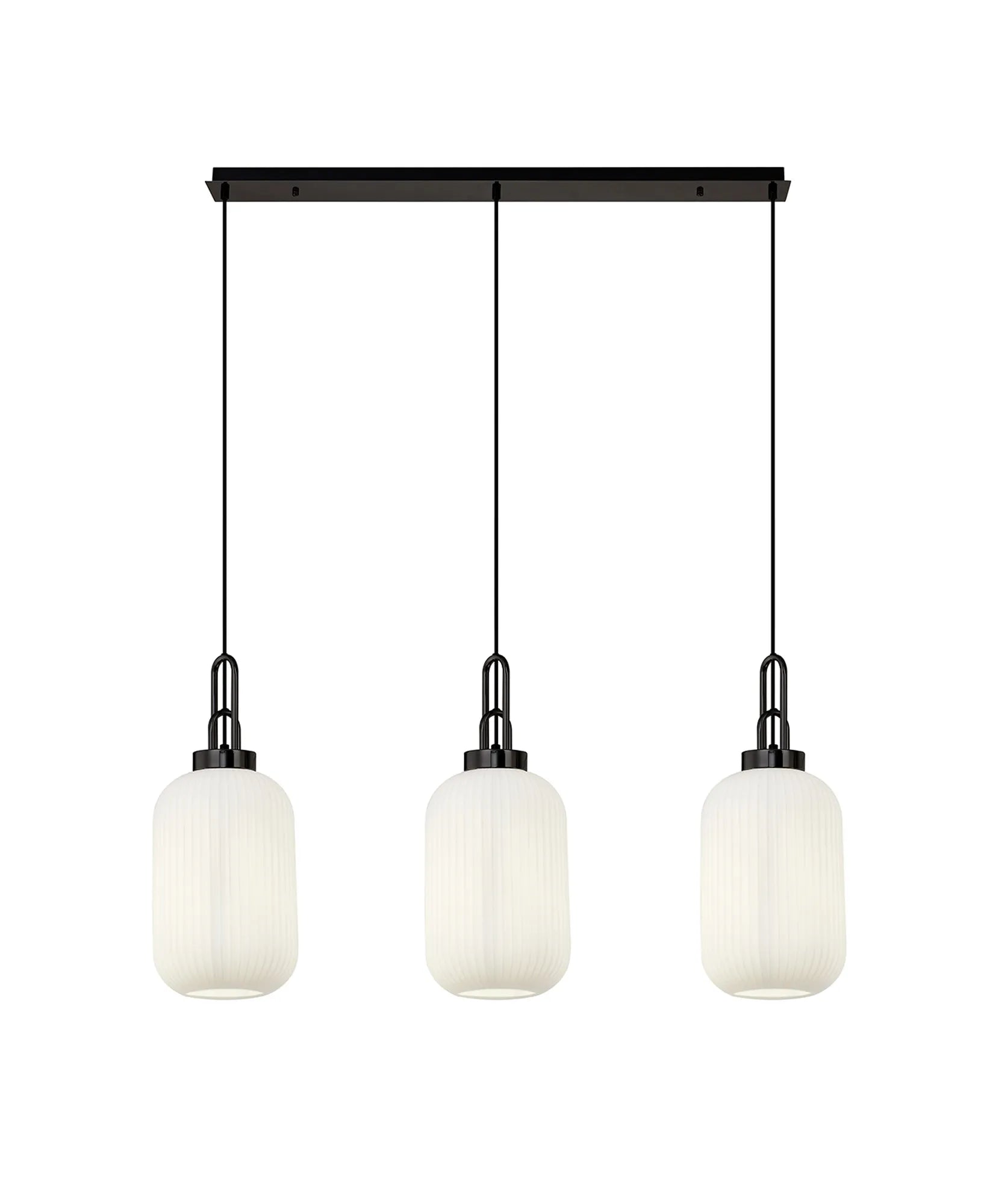 Cadiz 3Lt  Ribbed Linear Island Pendant - Various Colours