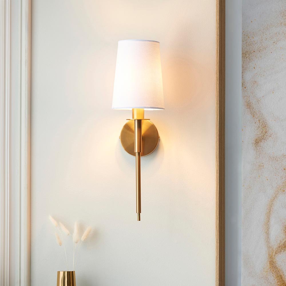 Envy Wall Light - Vintage Brass with White Shade