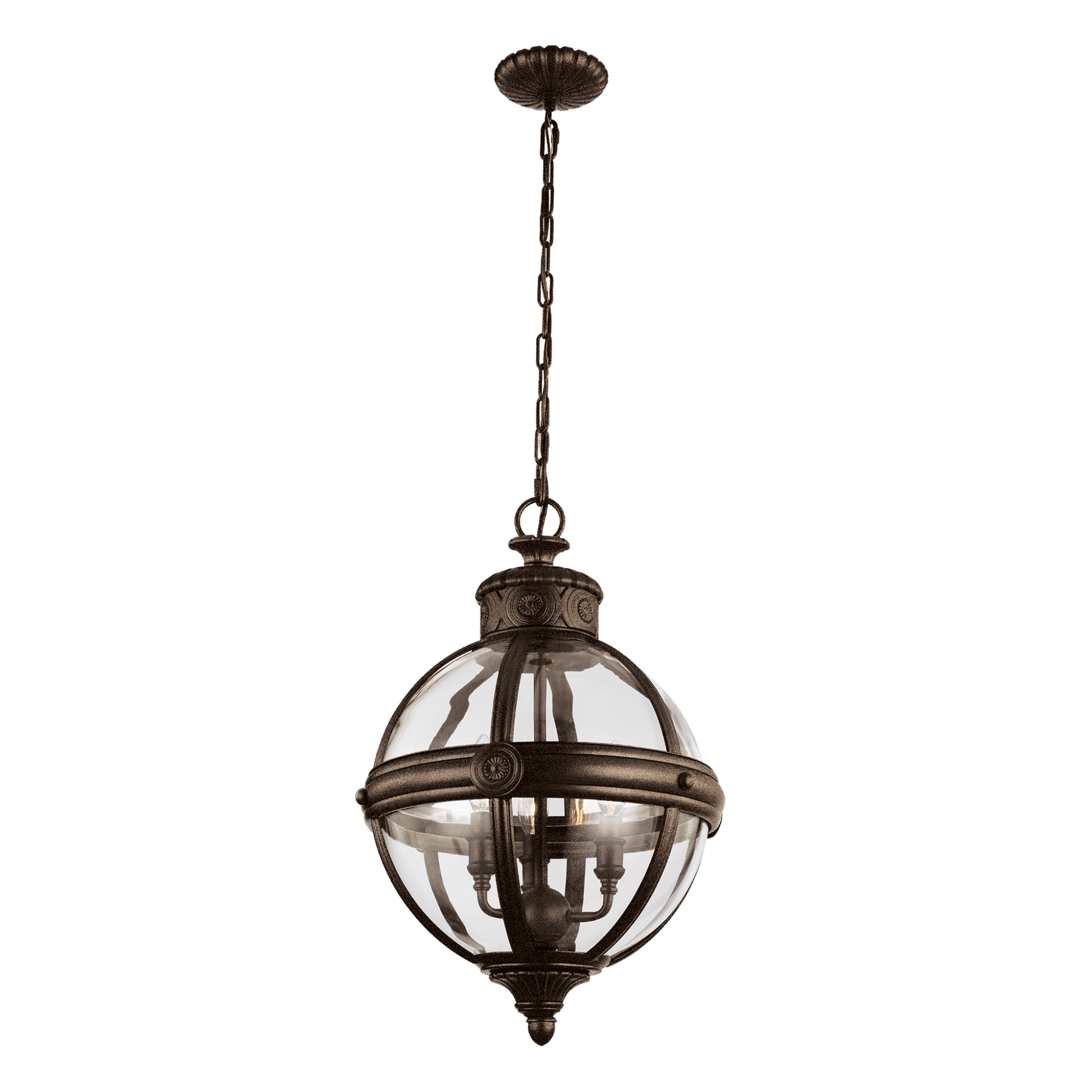 Elstead Adams 3 Light Pendant Chandelier – British Bronze - Cusack Lighting